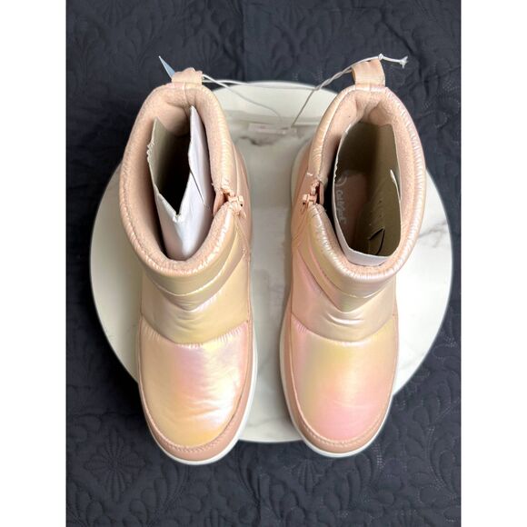Cat & Jack Girls Jules Puffer Slip-on Booties Snow School Winter Blush SZ 5 &10 - Picture 7 of 12